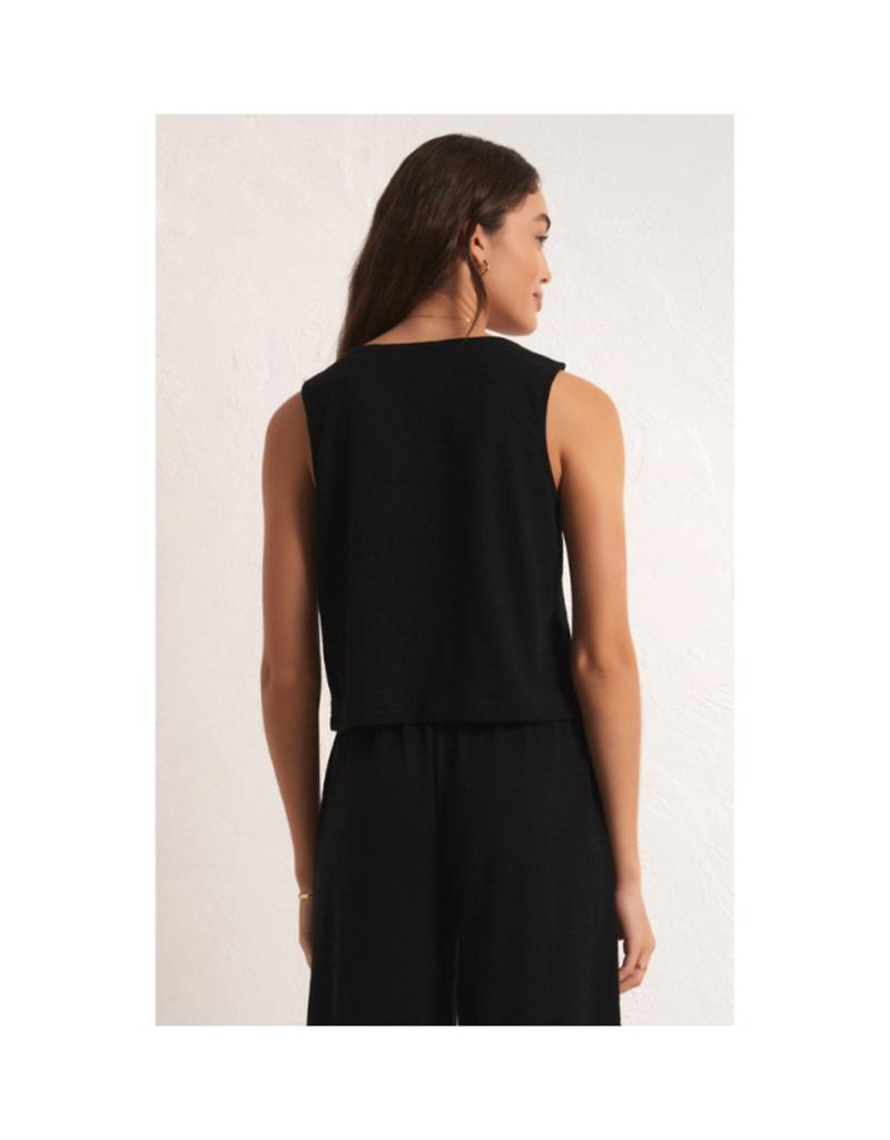 z supply Solace Textured Top in Black by Z Supply