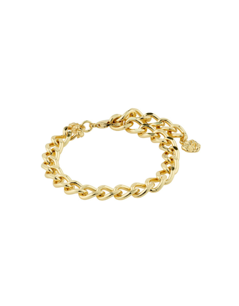 PILGRIM Charm Curb Chain Bracelet in Gold by Pilgrim