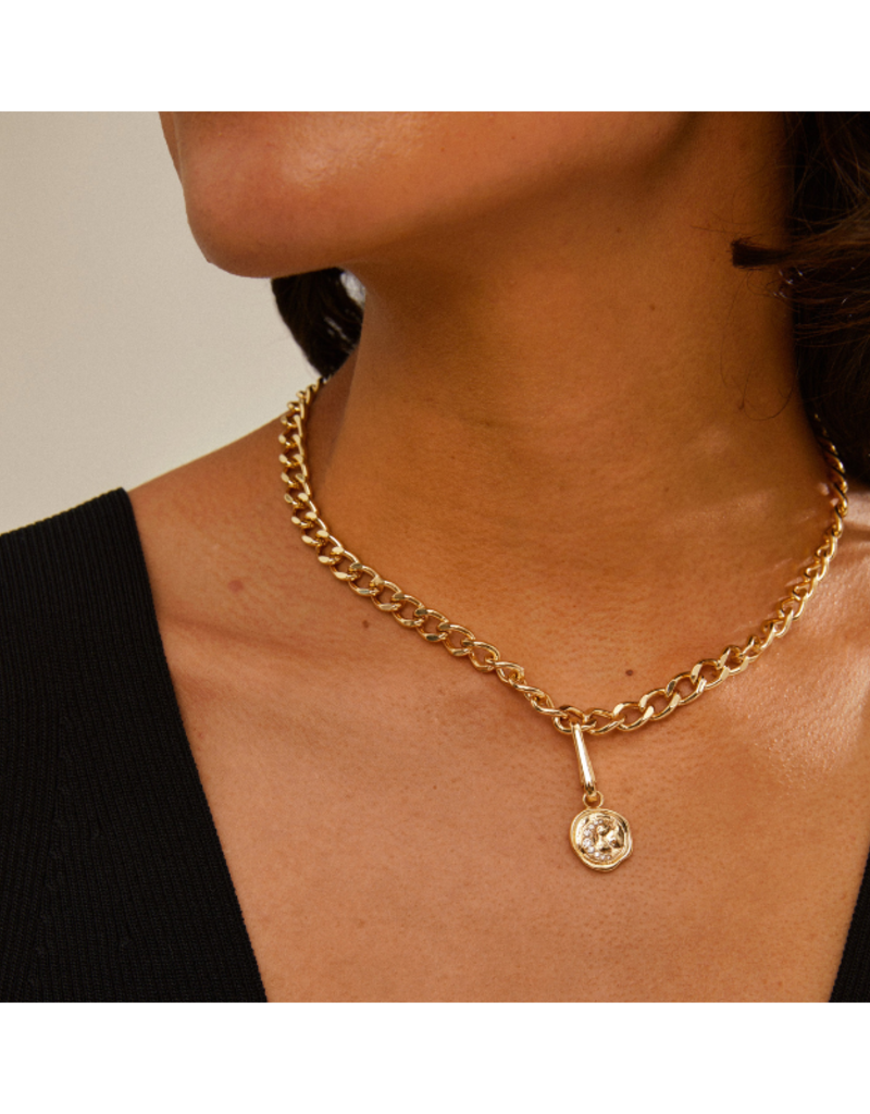PILGRIM Moon Charm in Gold by Pilgrim