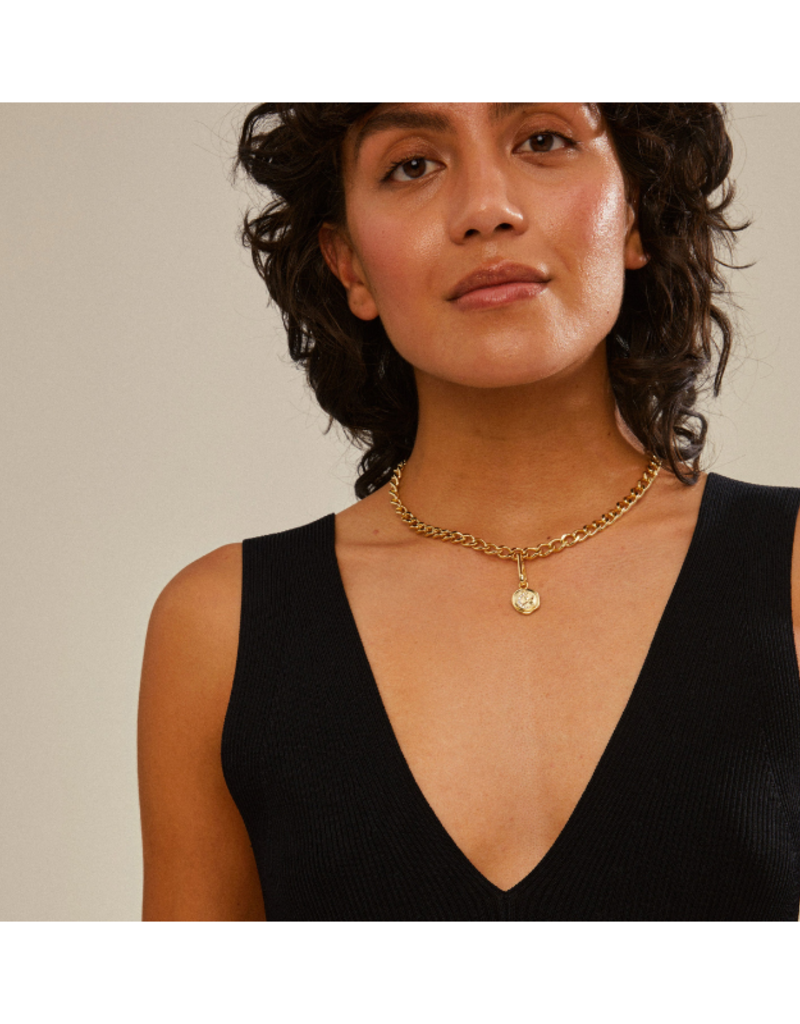 PILGRIM Moon Charm in Gold by Pilgrim