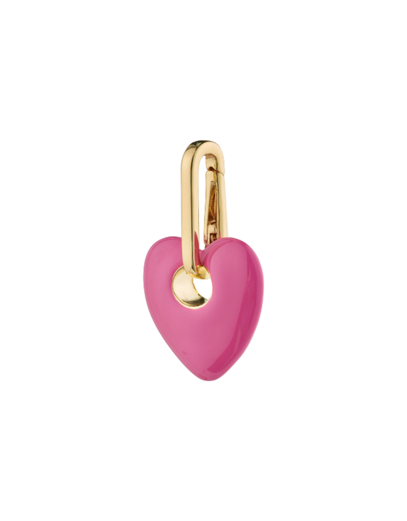PILGRIM Pink Heart Charm in Gold by Pilgrim
