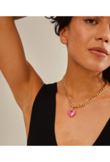 PILGRIM Pink Heart Charm in Gold by Pilgrim
