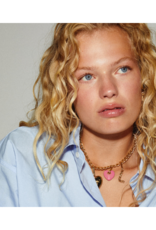 PILGRIM Pink Heart Charm in Gold by Pilgrim