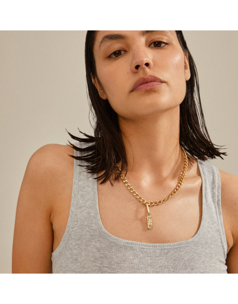 PILGRIM Tag Charm in Gold by Pilgrim