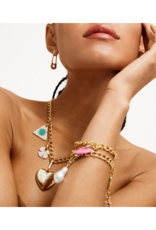 PILGRIM Triangle Charm in Green & Gold by Pilgrim