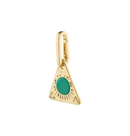 PILGRIM Triangle Charm in Green & Gold by Pilgrim