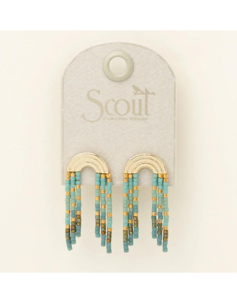 Scout Rainbow Fringe Earrings in Turquoise Mint Gold by Scout