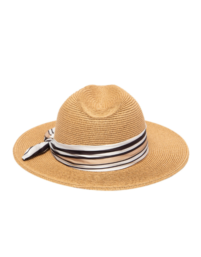 San Diego Hats Fedora Hat with Silky Scarf Black Stripe