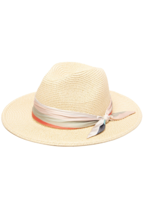San Diego Hats Fedora Hat with Bright Stripe Silky Scarf