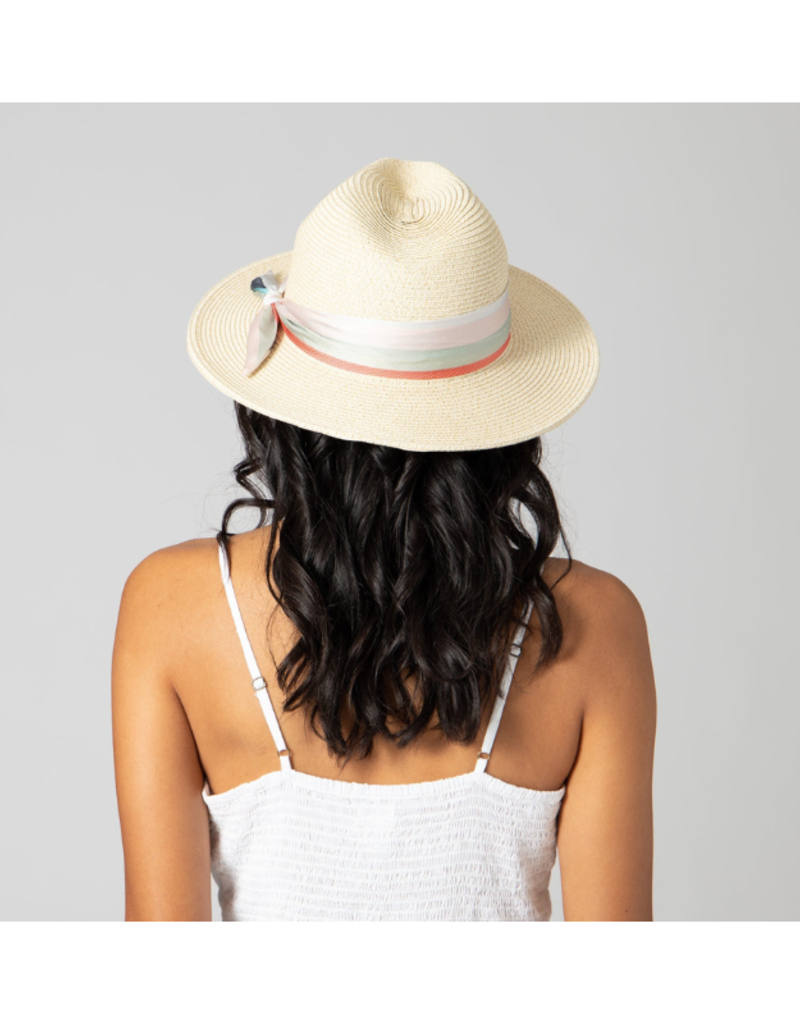 San Diego Hats Fedora Hat with Bright Stripe Silky Scarf