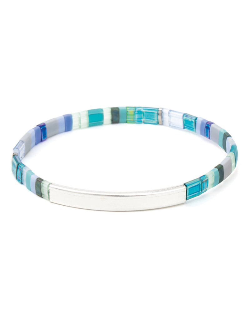 Scout Good Karma Miyuki Bracelet - Just Breathe - Turquoise/Green/Silver by Scout