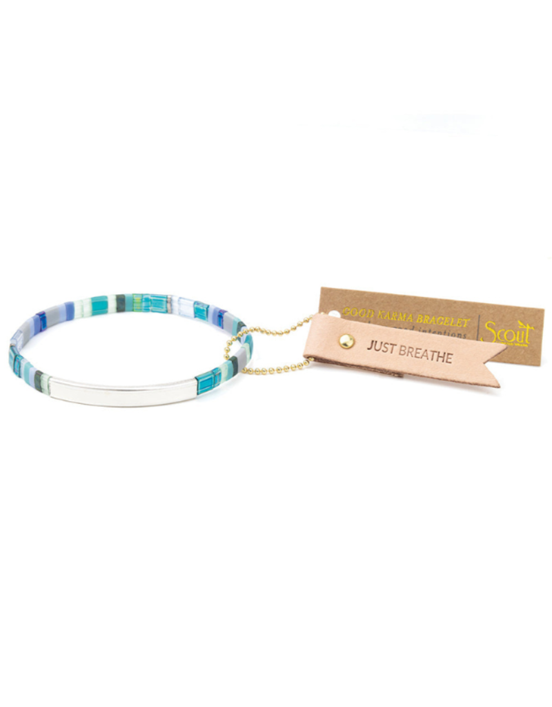 Scout Good Karma Miyuki Bracelet - Just Breathe - Turquoise/Green/Silver by Scout