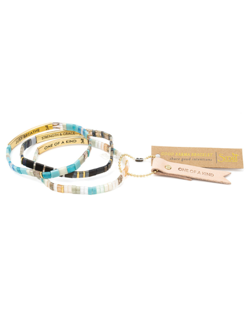 Scout Good Karma Miyuki Bracelet - Just Breathe - Turquoise/Green/Silver by Scout
