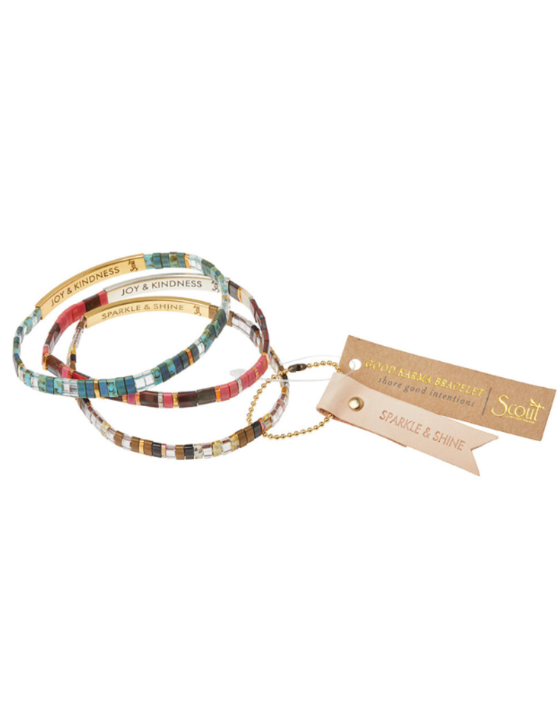 Scout Good Karma Miyuki Bracelet - Just Breathe - Turquoise/Green/Silver by Scout
