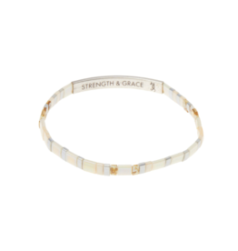 Scout Good Karma Miyuki Bracelet - Strength & Grace - Ivory/Silver by Scout