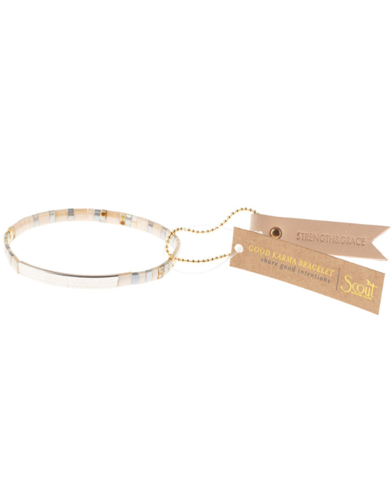 Scout Good Karma Miyuki Bracelet - Strength & Grace - Ivory/Silver by Scout
