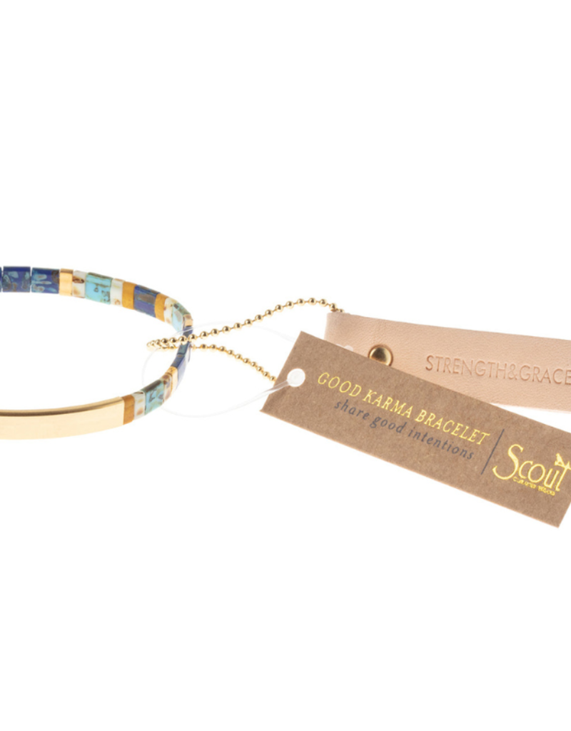Scout Good Karma Miyuki Bracelet - Just Breathe - Turquoise/Gold by Scout