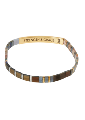 Scout Good Karma Miyuki Bracelet - Strength & Grace - Gunmetal/Gold by Scout