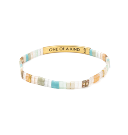Scout Good Karma Miyuki Bracelet - One of a Kind - Mint/Peach/Gold by Scout