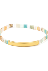 Scout Good Karma Miyuki Bracelet - One of a Kind - Mint/Peach/Gold by Scout