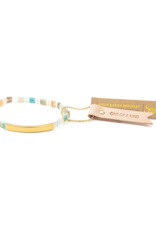 Scout Good Karma Miyuki Bracelet - One of a Kind - Mint/Peach/Gold by Scout
