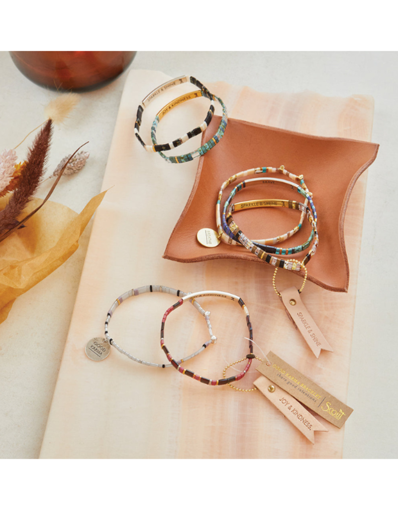 Scout Good Karma Miyuki Bracelet - One of a Kind - Mint/Peach/Gold by Scout