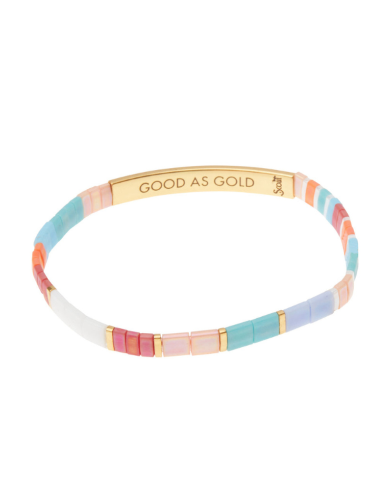 Scout Good Karma Miyuki Bracelet - Good as Gold - Aqua Multi/Gold by Scout