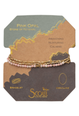 Scout Delicate Stone Wrap Bracelet - Pink Opal/Gold by Scout