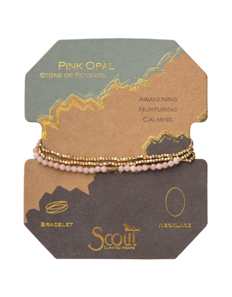 Scout Delicate Stone Wrap Bracelet - Pink Opal/Gold by Scout