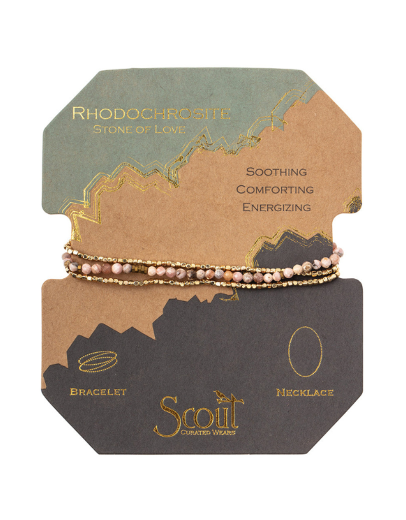 Scout Delicate Stone Wrap Bracelet - Rhodochrosite/Gold by Scout