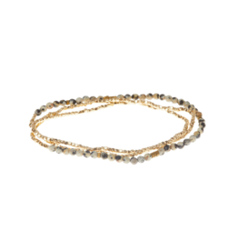Scout Delicate Stone Wrap Bracelet - Dalmatian Jasper/Gold by Scout