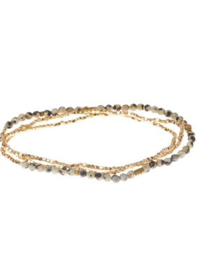 Scout Delicate Stone Wrap Bracelet - Dalmatian Jasper/Gold by Scout