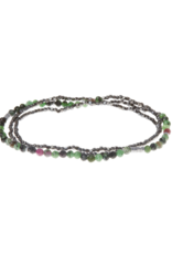 Scout Delicate Stone Wrap Bracelet - Ruby Zoisite /Hematite by Scout