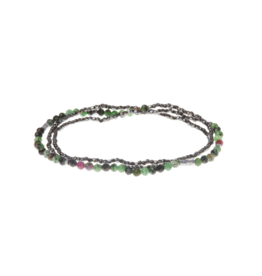 Scout Delicate Stone Wrap Bracelet - Ruby Zoisite /Hematite by Scout