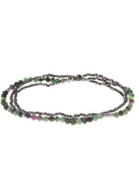 Scout Delicate Stone Wrap Bracelet - Ruby Zoisite /Hematite by Scout