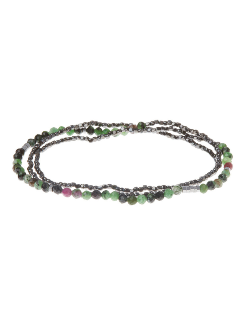 Scout Delicate Stone Wrap Bracelet - Ruby Zoisite /Hematite by Scout