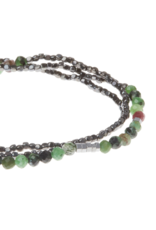 Scout Delicate Stone Wrap Bracelet - Ruby Zoisite /Hematite by Scout