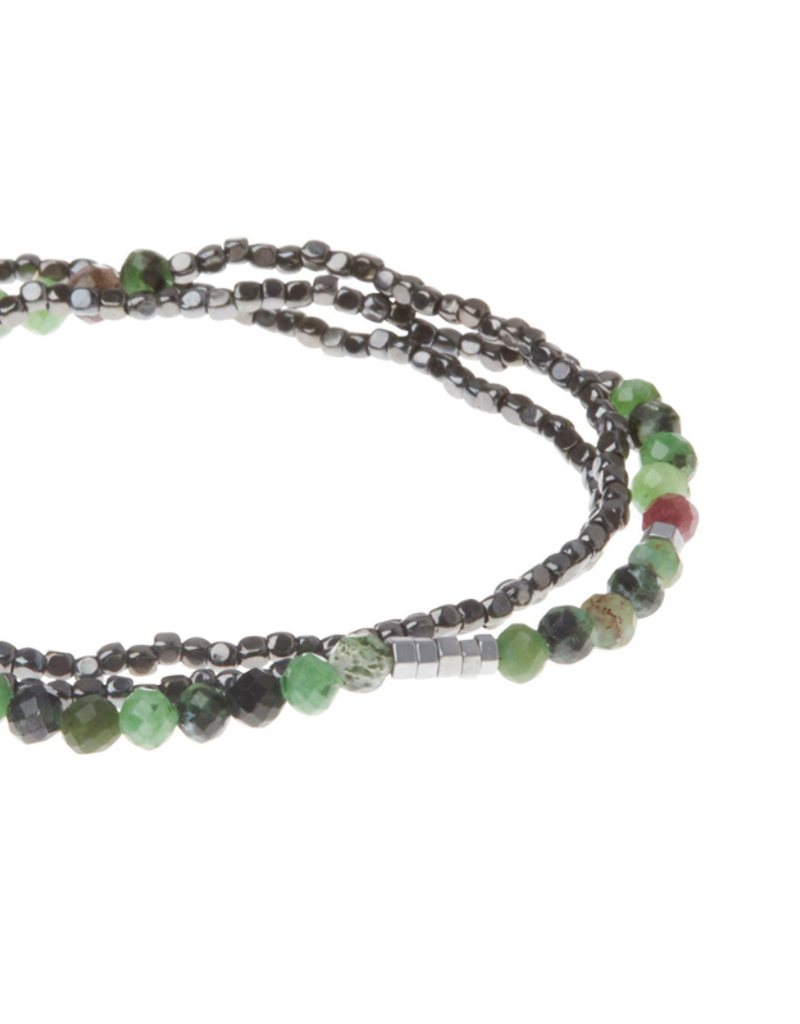 Scout Delicate Stone Wrap Bracelet - Ruby Zoisite /Hematite by Scout