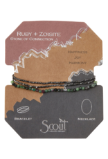 Scout Delicate Stone Wrap Bracelet - Ruby Zoisite /Hematite by Scout