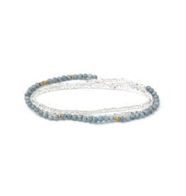 Scout Delicate Stone Wrap Bracelet - Blue Howlite/Silver by Scout
