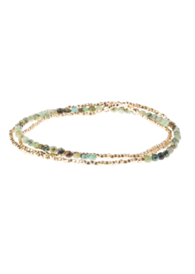 Scout Delicate Stone Wrap Bracelet - African Turquoise/Gold by Scout
