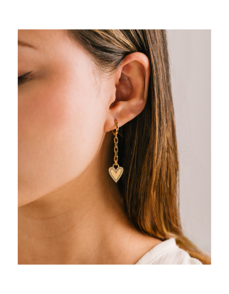 Lover's Tempo Verona Pave Huggie Drop Earrings Gold by Lover's Tempo