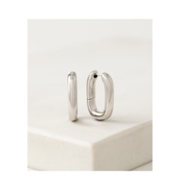 Lover's Tempo Midi Paperclip Puff Hoop Earrings Silver by Lover's Tempo