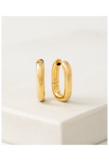 Lover's Tempo Midi Paperclip Puff Hoop Earrings Gold by Lover's Tempo