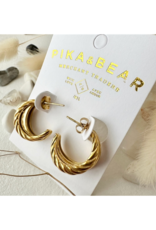 Pika & Bear Mithra Twisted Hoop Earrings in Gold by Pika & Bear