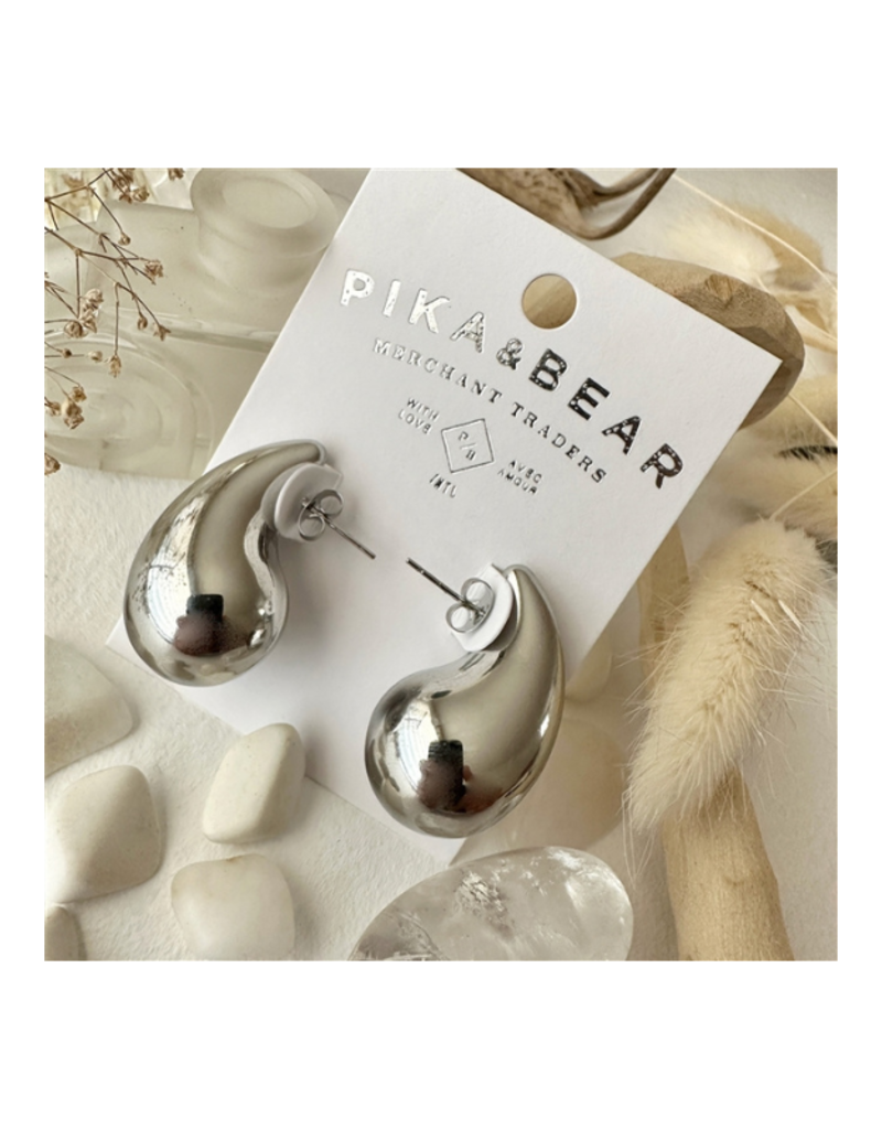 Pika & Bear Kisa Teardrop Earrings in Silver by Pika & Bear
