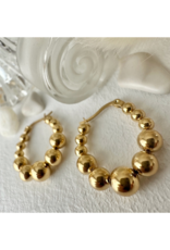 Pika & Bear Nolac Beaded Hoop Earrings in Gold by Pika & Bear