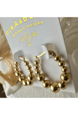 Pika & Bear Nolac Beaded Hoop Earrings in Gold by Pika & Bear