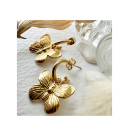Pika & Bear Yumi Butterfly Drop Earrings in Gold by Pika & Bear