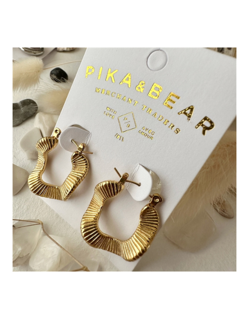 Pika & Bear Attica Wavy Hoop Earrings in Gold by Pika & Bear